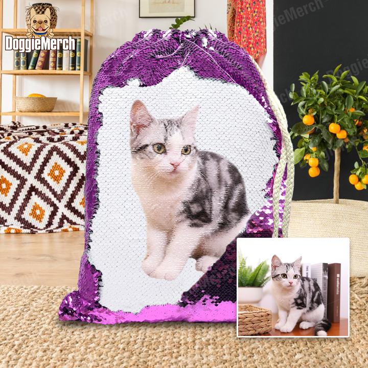 Custom Sequins Backpack of Your Pet's Photo Custom Sequins Backpack of Your Pet's Photo